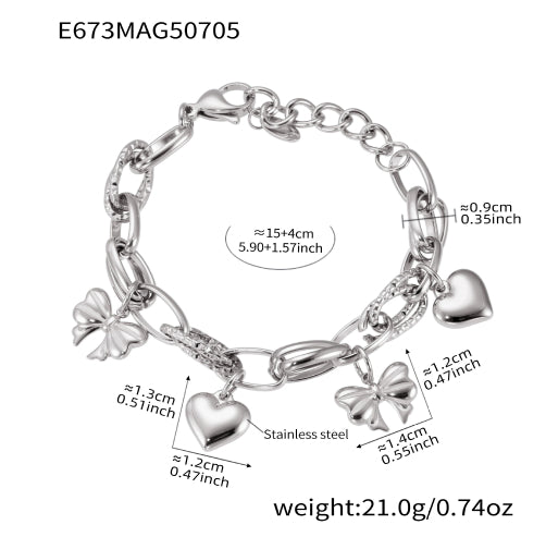 Ferris Wheel Heart Tassel Solitaire Bracelet