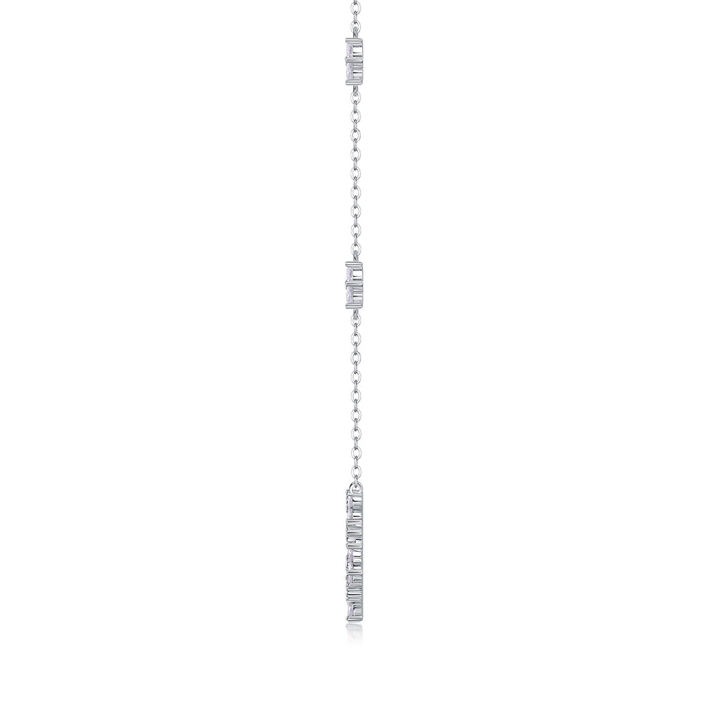 Iris - A Fashionable And Light Luxury Jewelry Pendant Necklace Set With Top-quality Moissanite, S925 Silver Plated Platinum