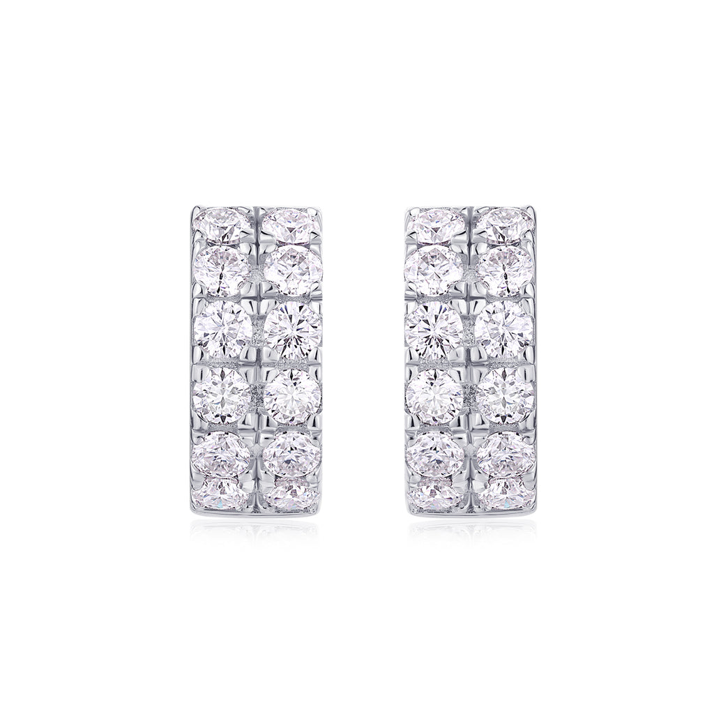 Dynamic - Top-quality Moissanite Luxury And Fashionable Light Luxury Jewelry, Silver Stud Earrings S925, Silver-plated Platinum