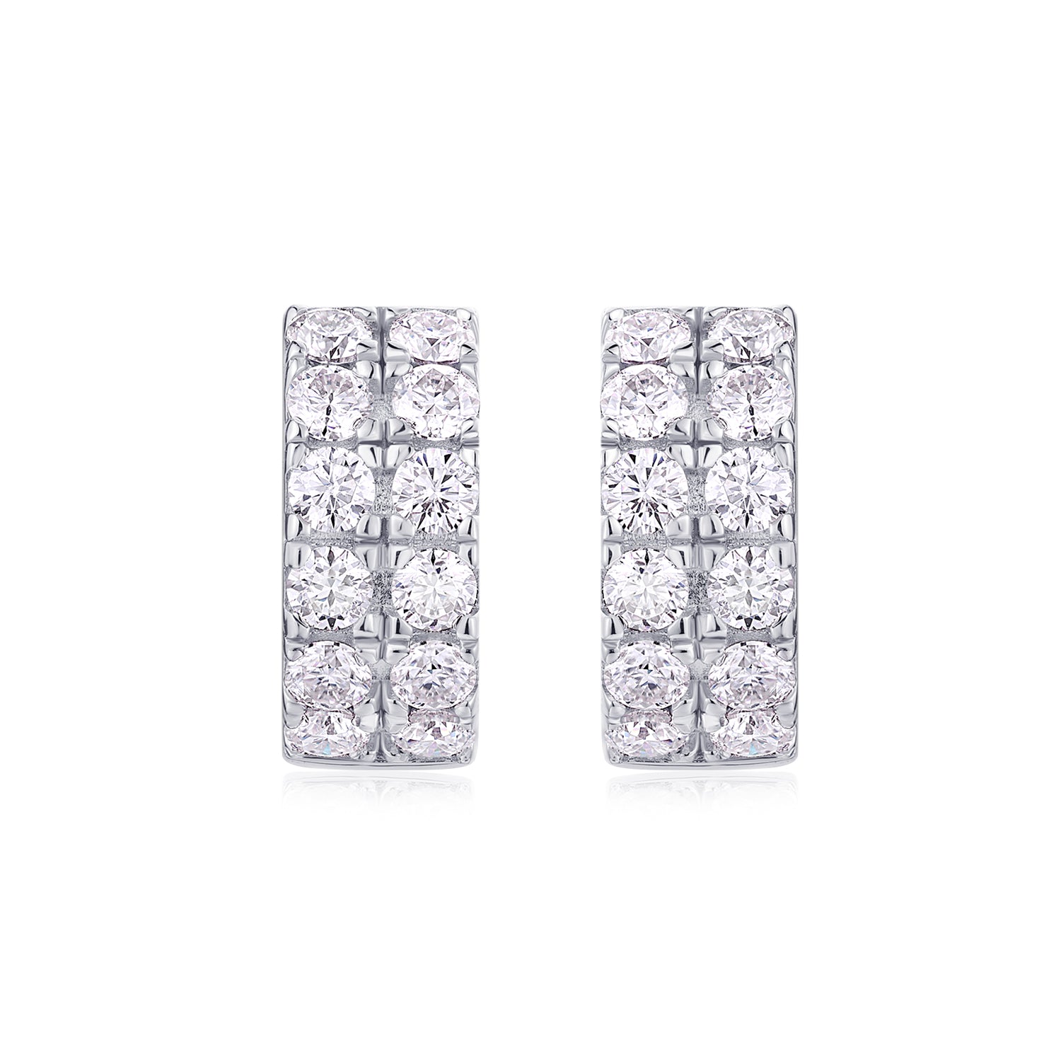 Dynamic - Top-quality Moissanite Luxury And Fashionable Light Luxury Jewelry, Silver Stud Earrings S925, Silver-plated Platinum