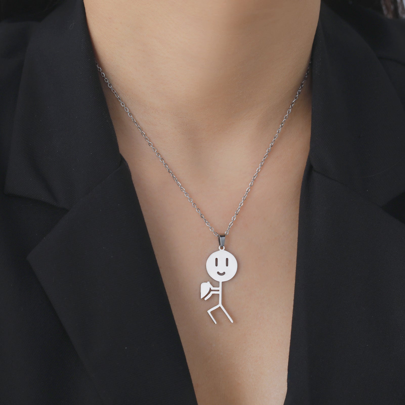 Stylish Womens Pendant Stainless Steel Necklace