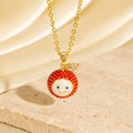 Creative Personalized Oil-drip Diamond-encrusted Lychee Necklace
