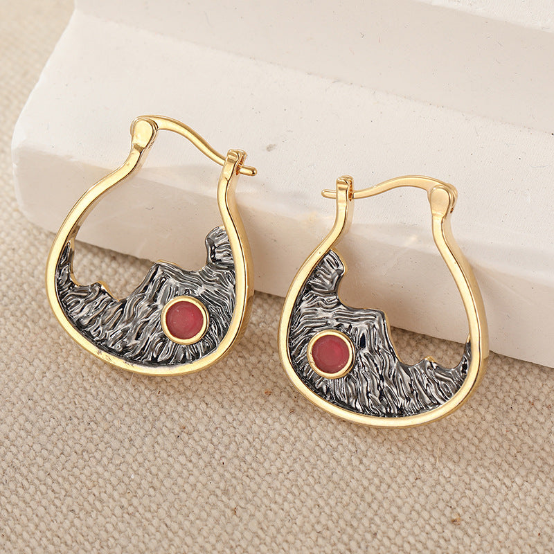 Womens Creative Vintage Hoop Earrings