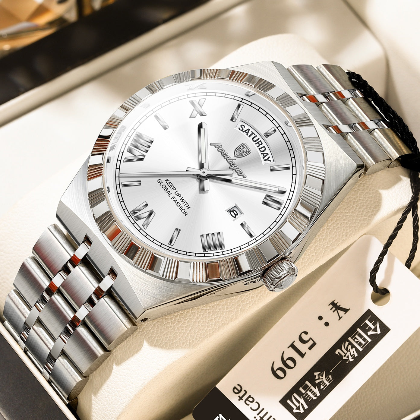 Trendy Men's Night Light Waterproof Watch