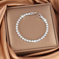 Stainless Steel 4mm Zircon Tennis Bracelet In Multiple Colors