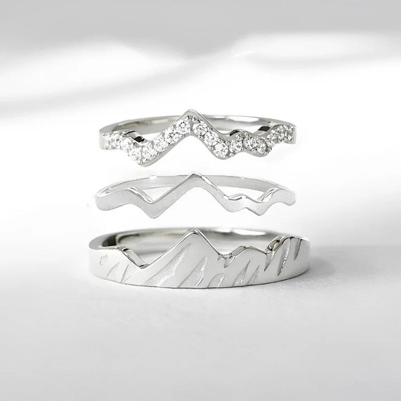 3-Piece Ring Diamond-Encrusted Stacking Bracelet Set
