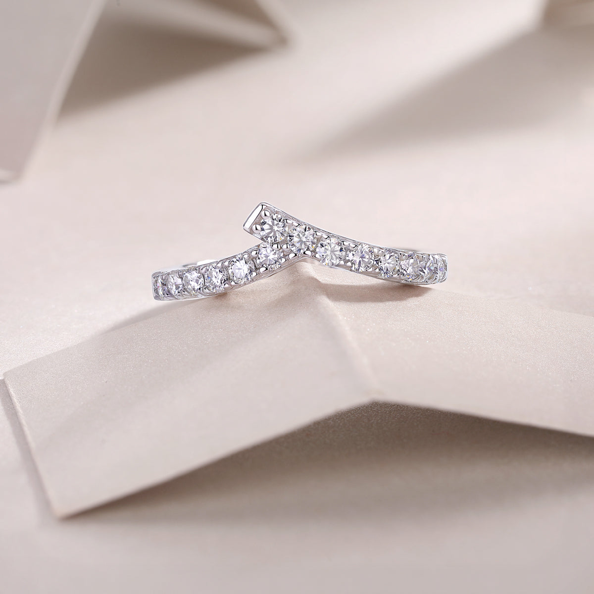Rush - A Wedding Ring Set With Top-quality Moissanite S925 Silver And Platinum-plated Diamond Can Be Inspected With A Diamond Pen