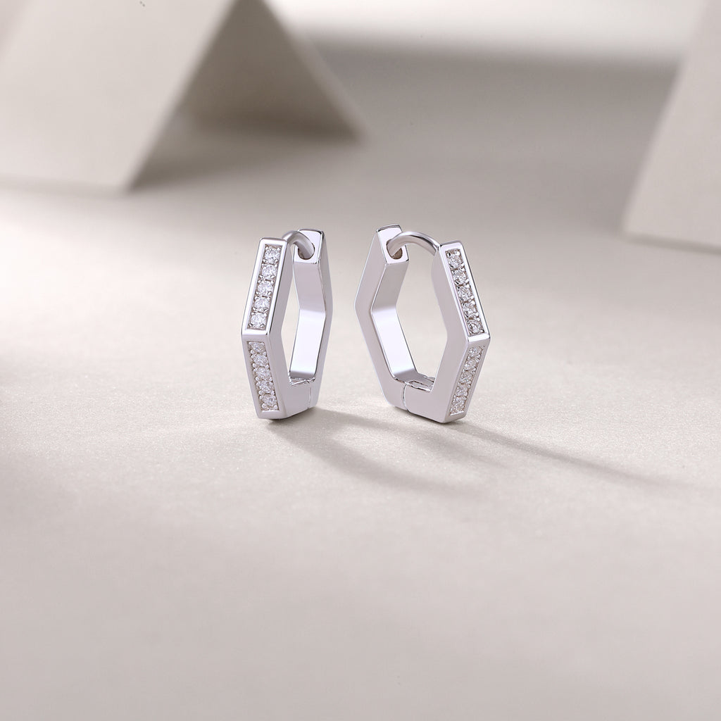 Mood - Earrings Set With Top-quality Moissanite S925 Silver And Platinum-plated Stud Earrings, A Fashionable And Trendy Accessory, Can Be Tested With A Diamond Pen