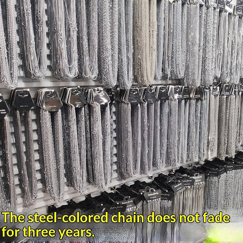 925 Silver Necklace Box Snake Chain Melon Seed Pattern Water Wave Design
