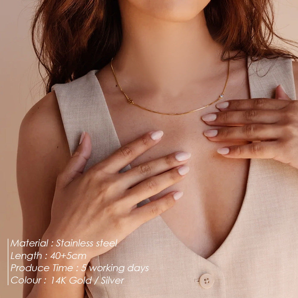 Creative Versatile Letter Three-dimensional Stainless Steel Necklace