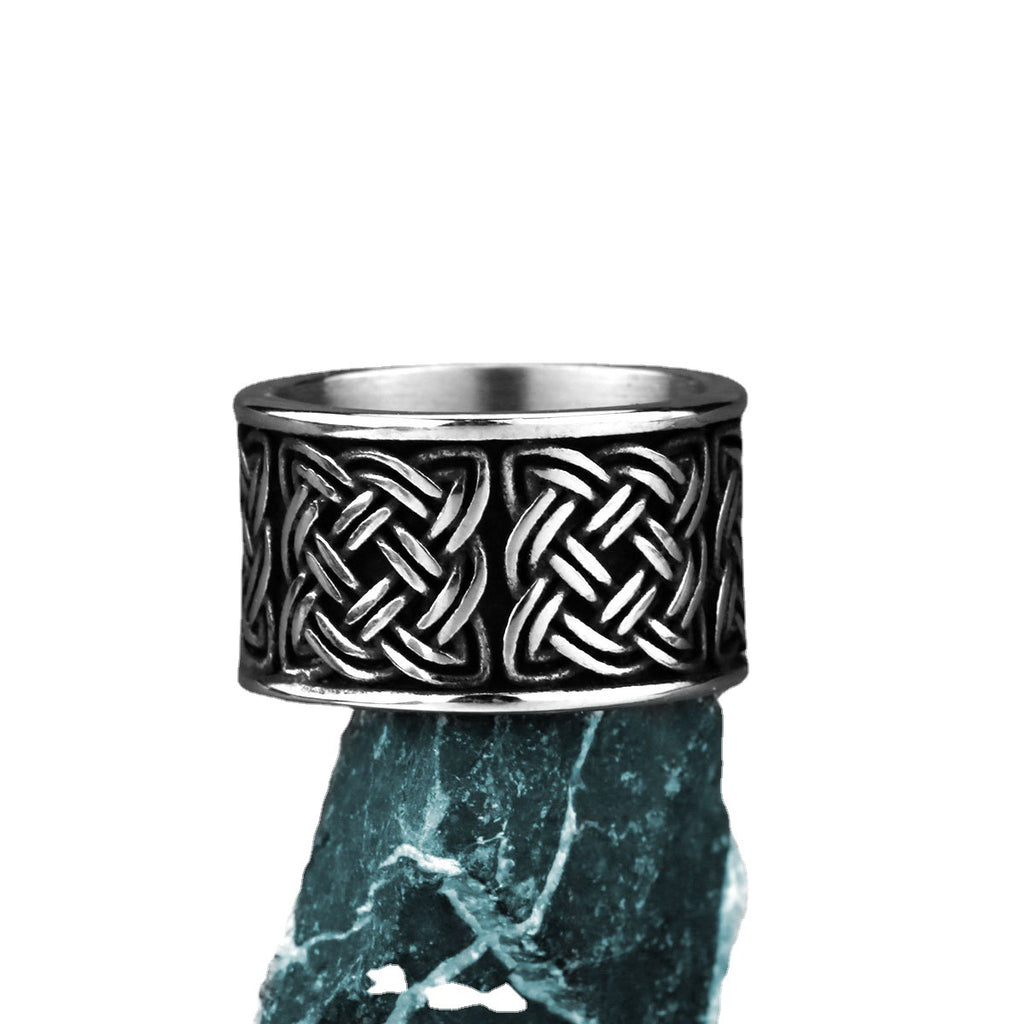 Double-Wolf-Head Titanium Steel Ring Trendy Hip-Hop Style
