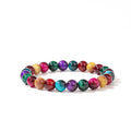 New Trendy Beaded Colorful Faux Tigers Eye Bracelet For Women
