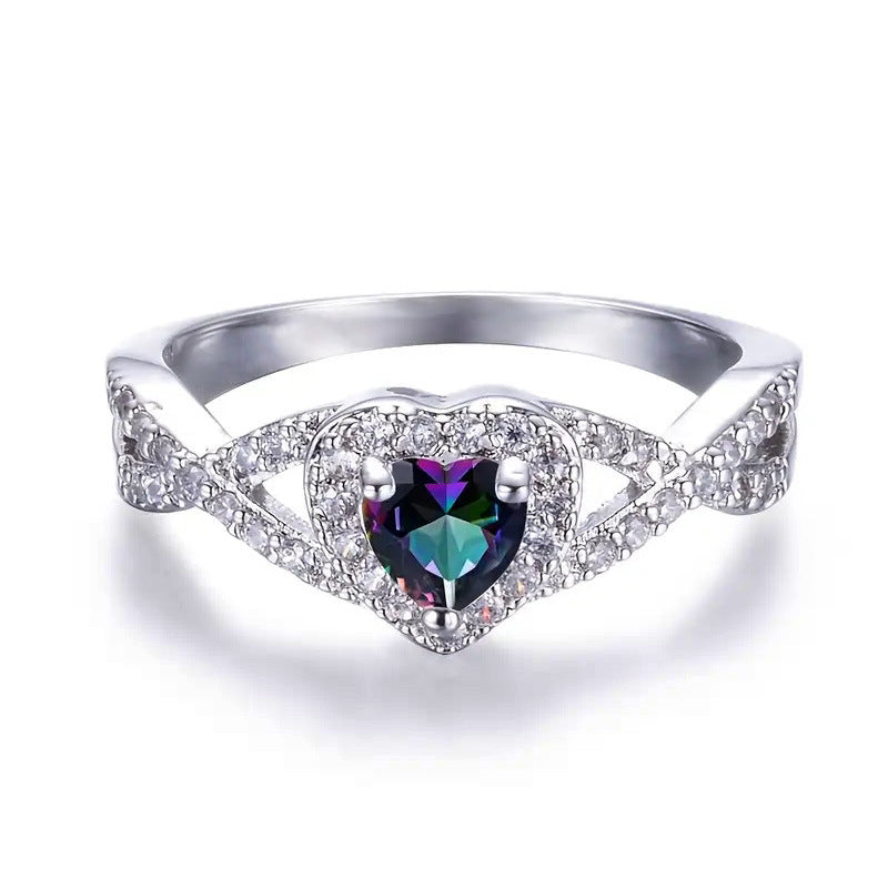 Womens Creative Heart-Shaped Ring