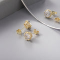 Korean-style Trendy Crown Zircon Stud Earrings With A Floral Design