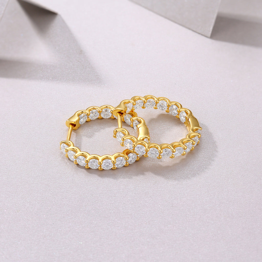 Diamond Tassels - Set With Top-quality Moissanite Luxury And Fashionable Light Luxury Jewelry, Silver Stud Earrings, S925 Silver Plated With Gold