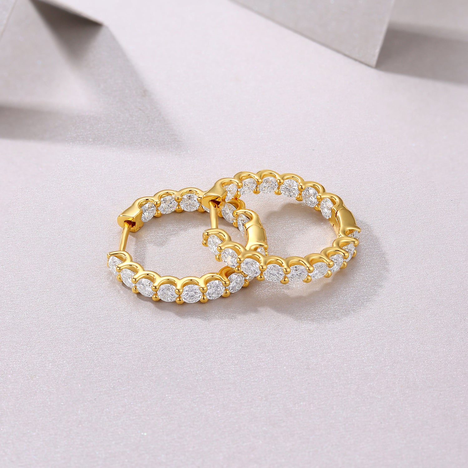 Diamond Tassels - Set With Top-quality Moissanite Luxury And Fashionable Light Luxury Jewelry, Silver Stud Earrings, S925 Silver Plated With Gold
