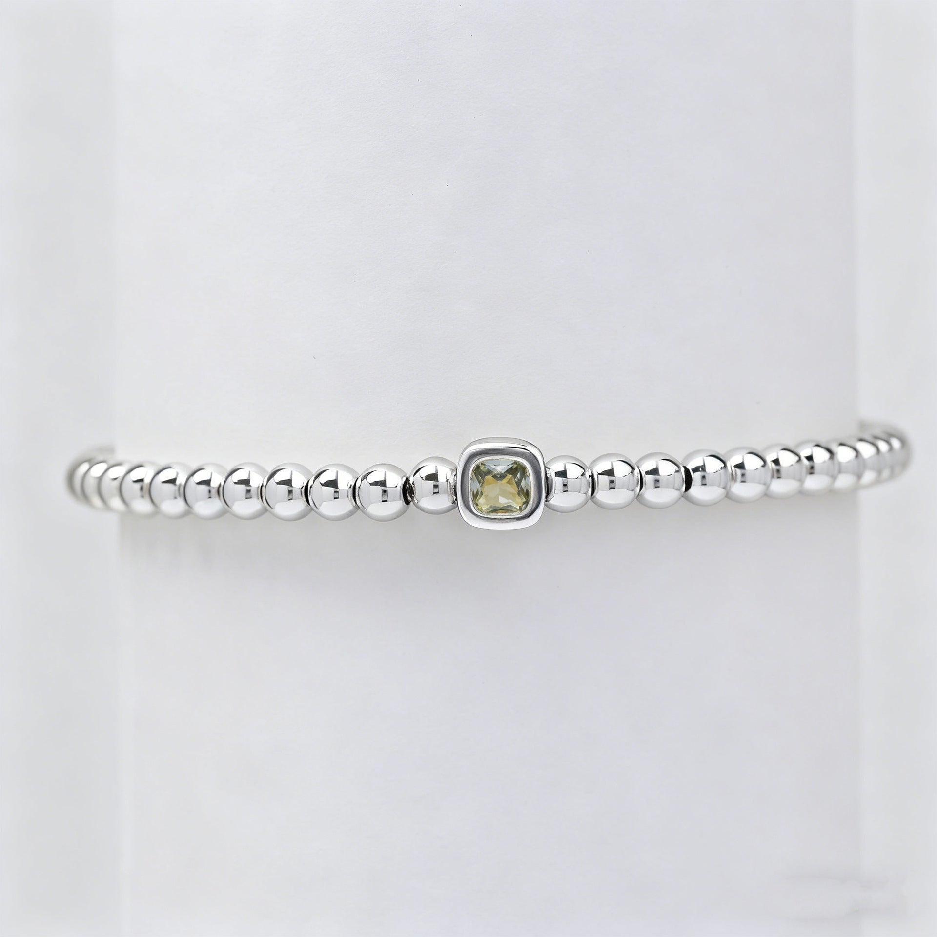 December Square Birthstone Bracelet In Brass