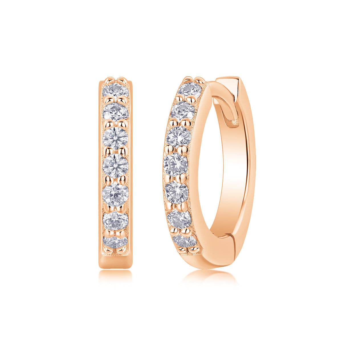 Ding Ding - A Fashionable And Trendy Accessory Set With Top-quality Moissanite S925 Silver And Platinum-plated Stud Earrings. The Gold Rose Gold Color Can Be Detected By A Diamond Pen