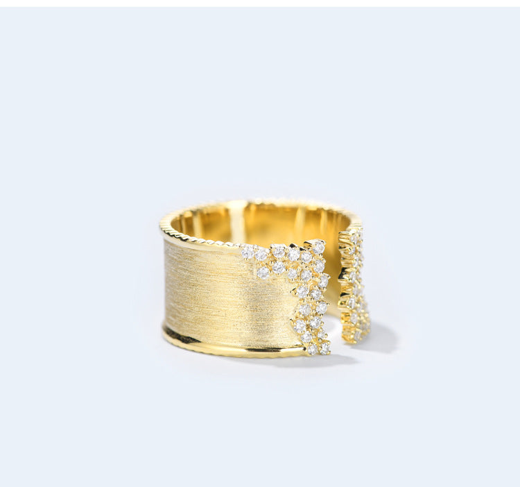 French-style High-end Micro-pave Open Ring For Women