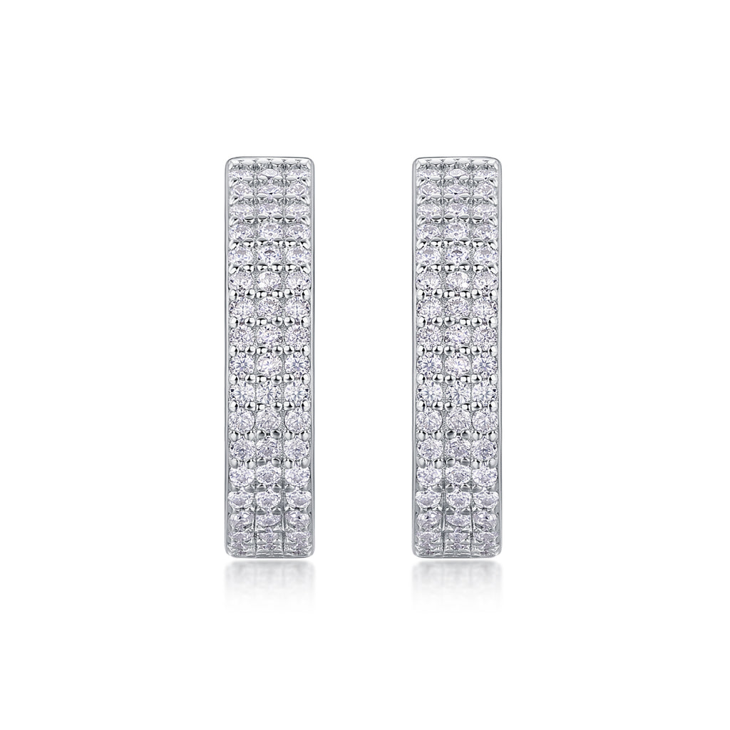 Slow Pace - Top-quality Moissanite Luxury Fashion Light Luxury Jewelry Silver Stud Earrings S925 Silver Plated Platinum