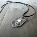 Retro Geometric Hexagon Carved Branch Pendant Necklace