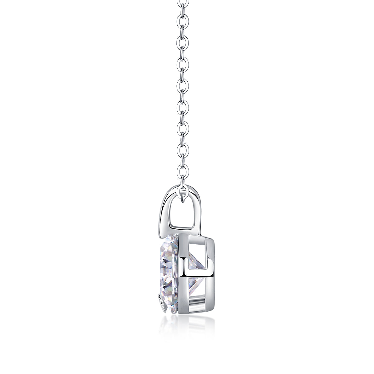 Diamond V-Chain - Set With Top-quality Moissanite Fashionable Light Luxury Jewelry Silver Pendant Necklace S925 Silver Plated Platinum