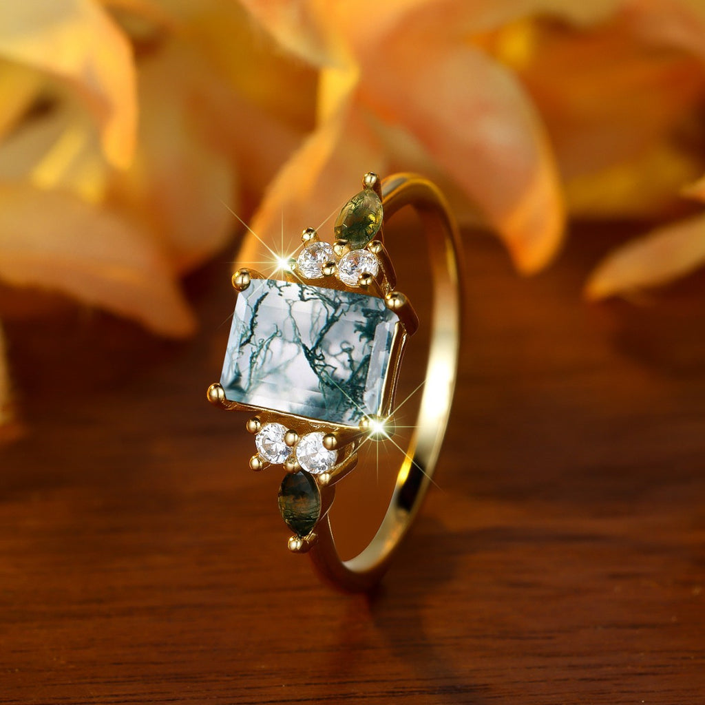Light-luxury Geometric Edge Horse-eye Aquascaping Ring