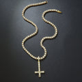 Fully Diamond Encrusted Inverted Cross Pendant