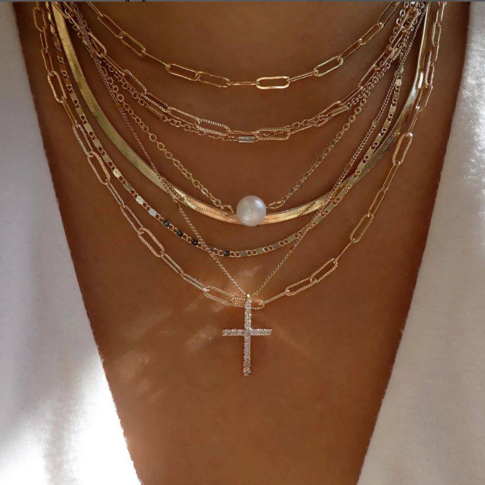 Vintage Gold Multi-style Necklaces For Women