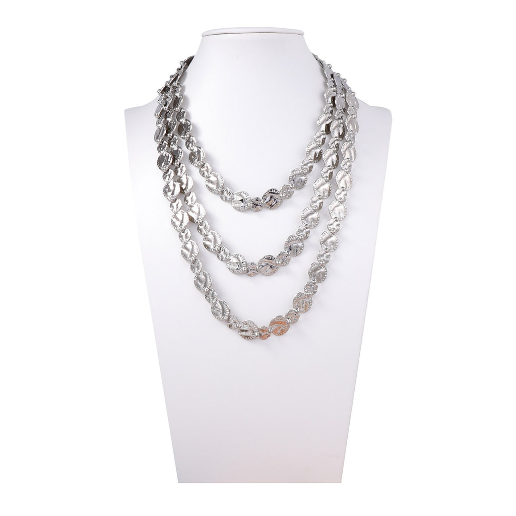 Bold Fashionable And Versatile Alloy Layered Badge And Coin Necklace With A Multi-layered High-end Design