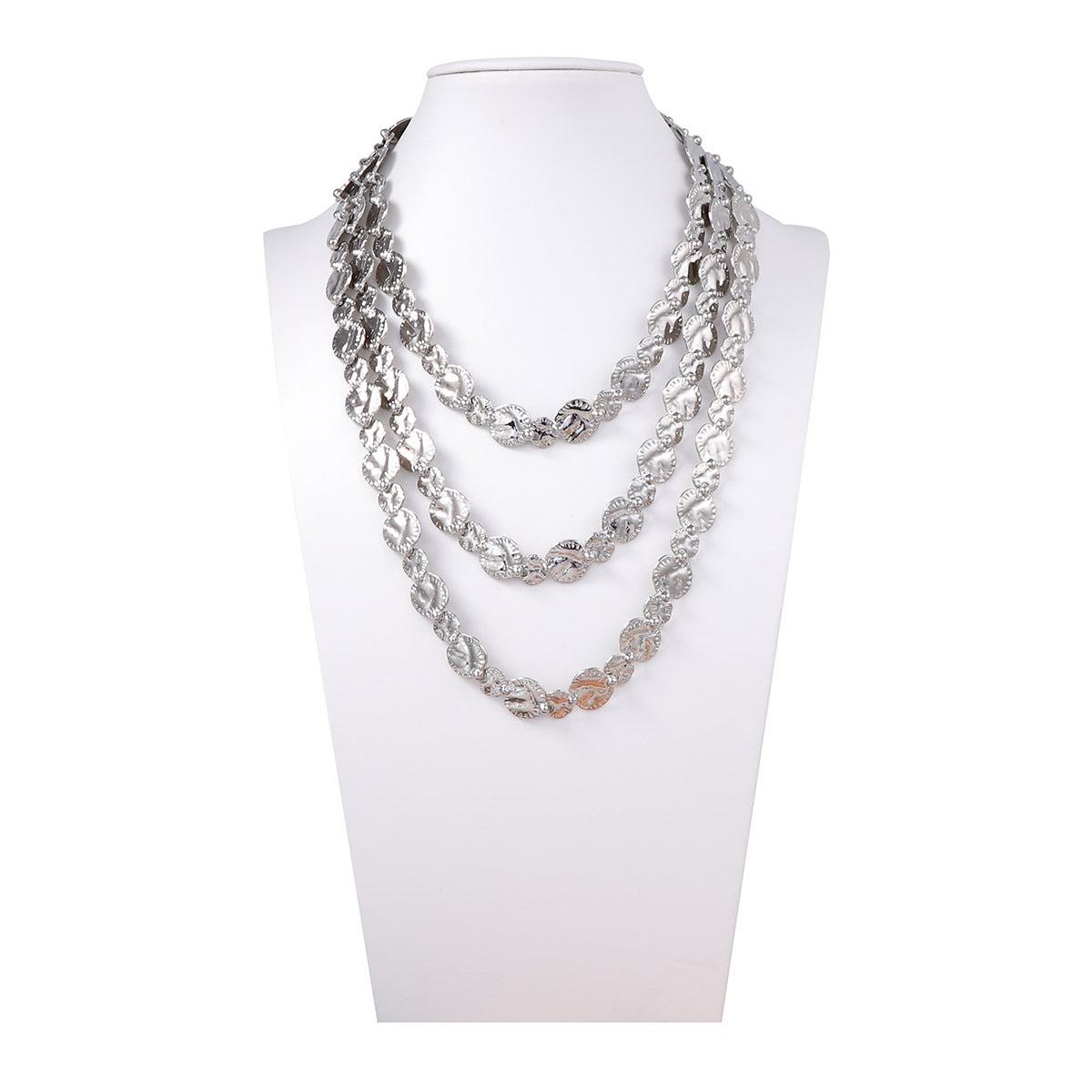 Bold Fashionable And Versatile Alloy Layered Badge And Coin Necklace With A Multi-layered High-end Design