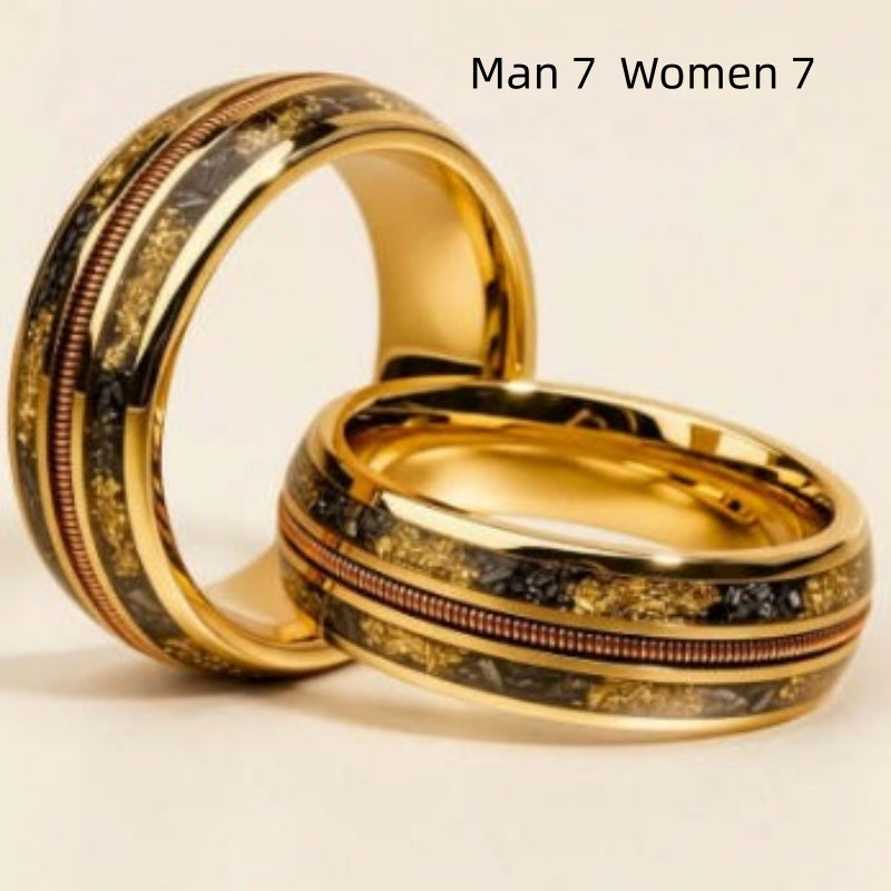 Stainless Steel Wire Ring In Rose Gold For Couples