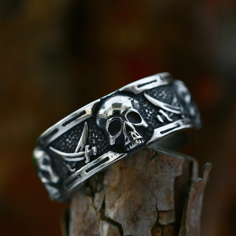 Steel Warrior New Stainless Steel Punk Hip Hop Skull Ring