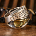 S925 Black Silver Retro Men's Ring