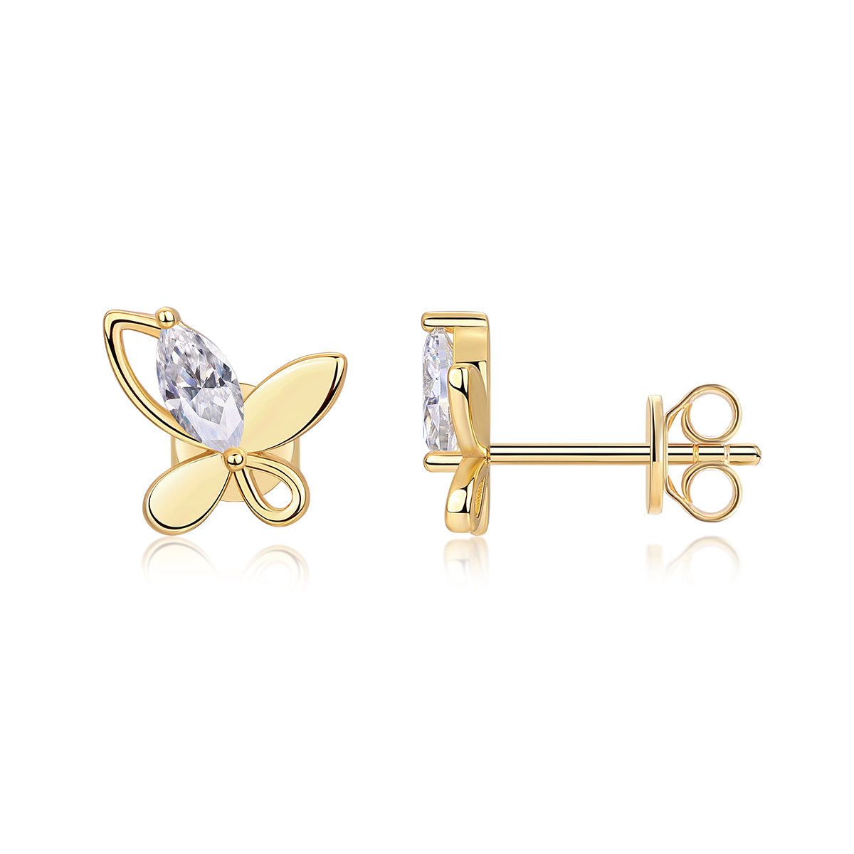 Chasing Dreams Four-Leaf Clover - Luxurious And Fashionable Light Luxury Jewelry Stud Earrings Set With Top-quality Moissanite, S925 Silver Electroplated Gold