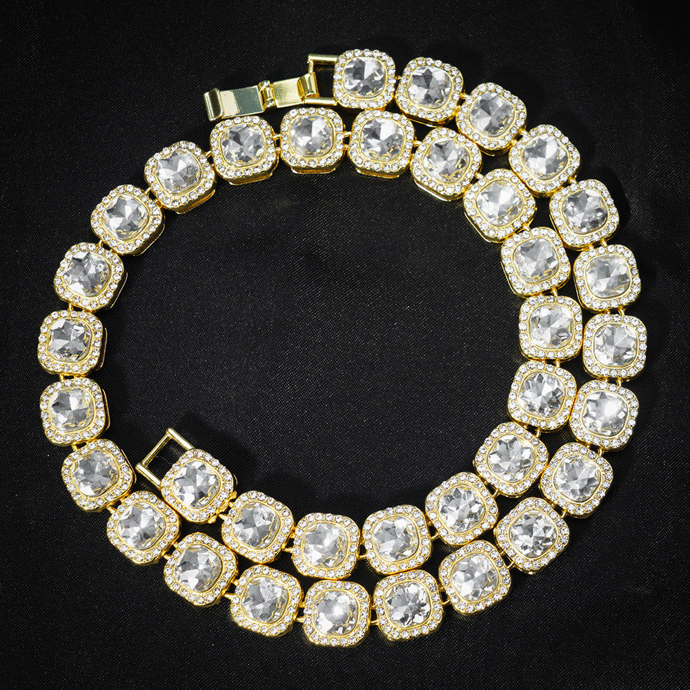 13mm Full-Diamond Iced-Out Hip-Hop Chain For Men In Europe And The US