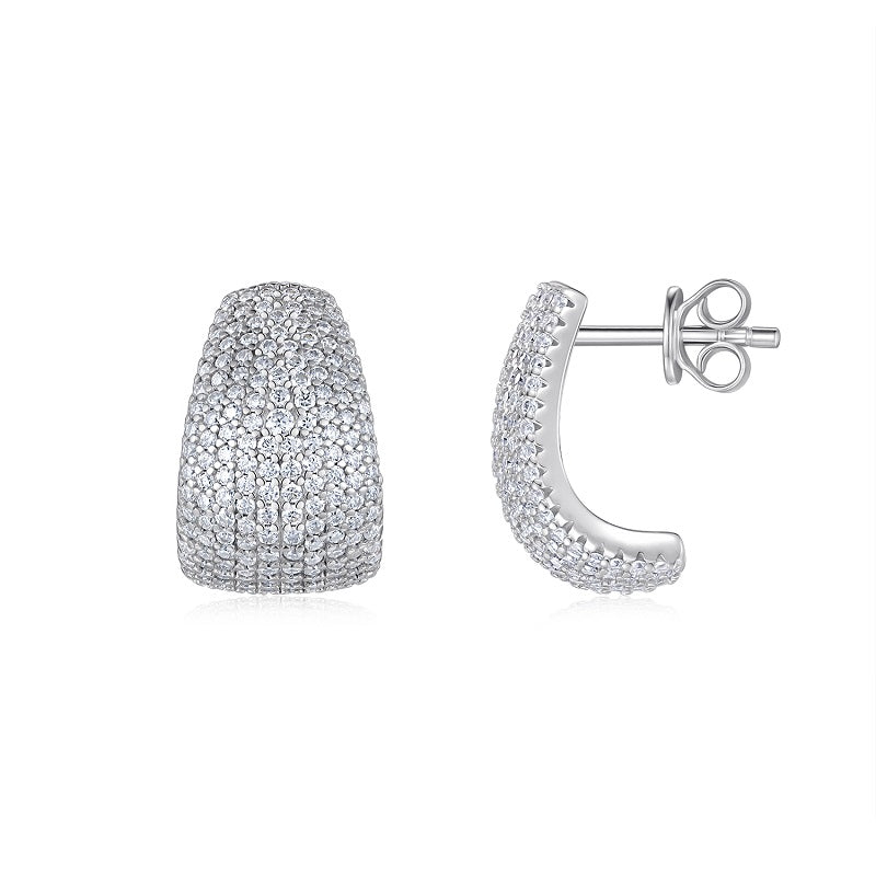 Top-quality Moissanite Luxury And Fashionable Light Luxury Jewelry Silver Stud Earrings S925 Silver Plated Platinum