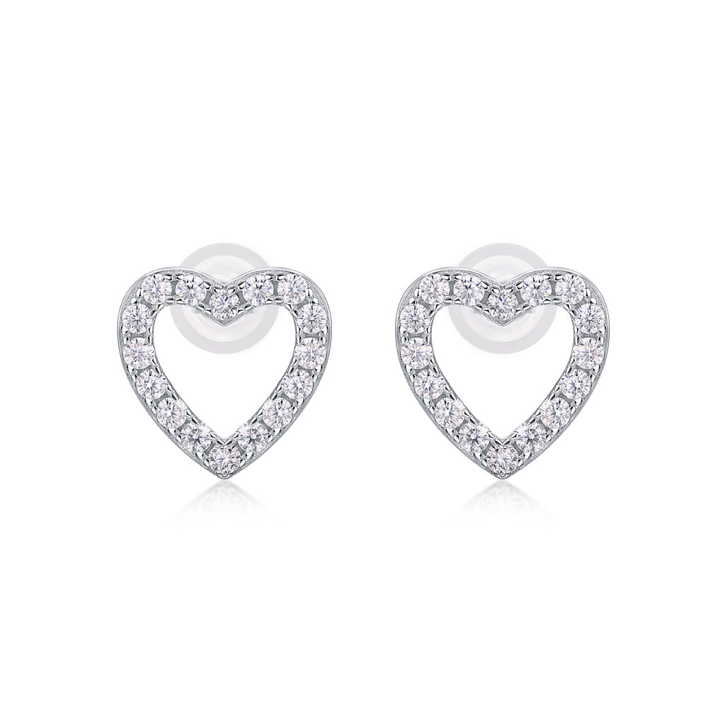 From The Heart - Premium Moissanite Luxury Fashion Light Luxury Jewelry Silver Stud Earrings S925 Silver Plated Platinum