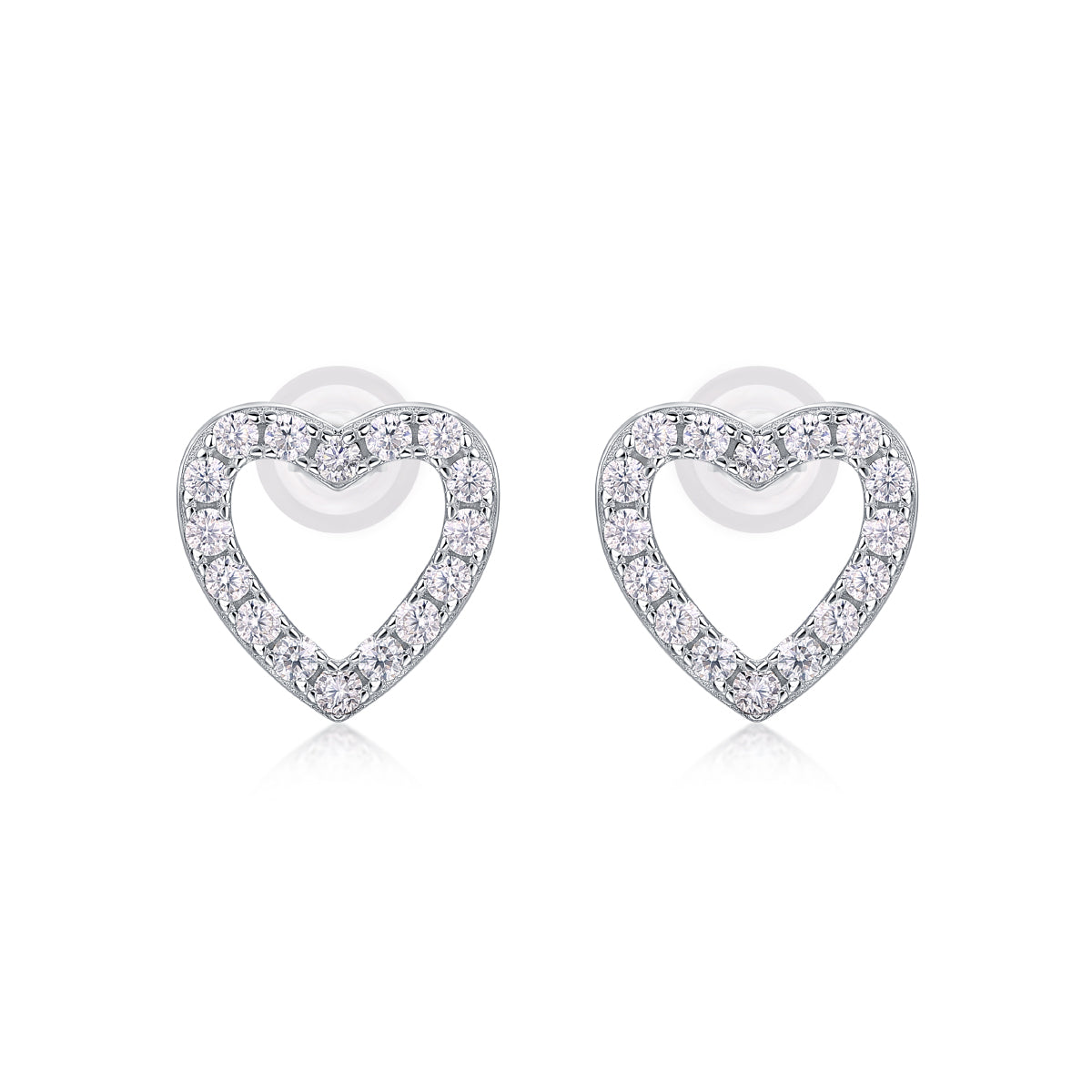 From The Heart - Premium Moissanite Luxury Fashion Light Luxury Jewelry Silver Stud Earrings S925 Silver Plated Platinum