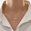Fashionable Minimalist Personalized Three-Color Peach Heart Pendant Necklace With String