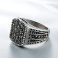 European And American-style Vintage Diamond-studded Titanium Ring For Men