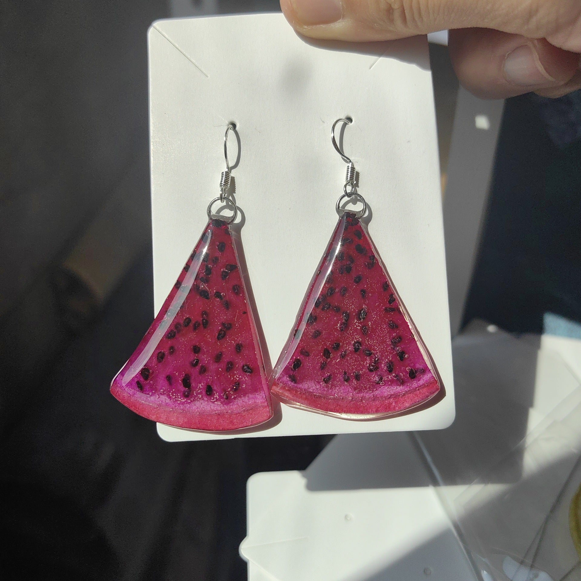 Natural Fruit-Dyed Epoxy Resin Handmade Creative Earrings For Women