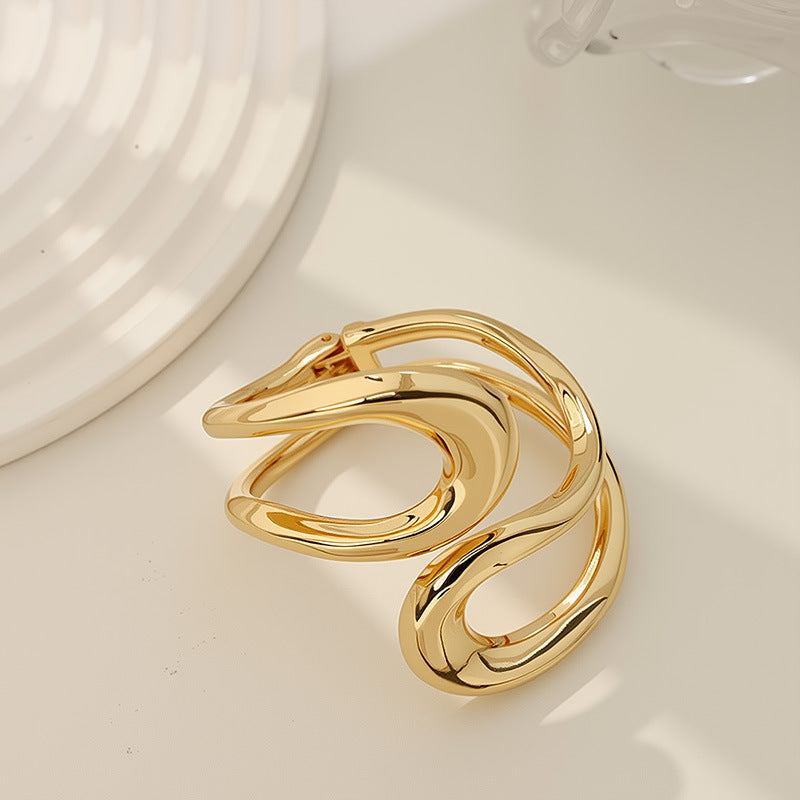Womens Fashionable Textured Irregular-Mirror Bracelet
