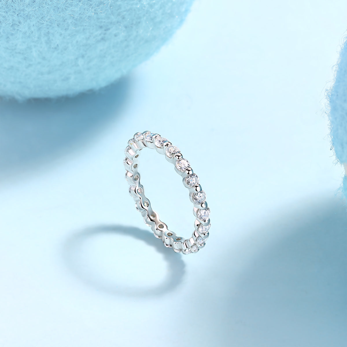 Capture This Moment - A Wedding Ring Set With Top-quality Moissanite S925 Silver And Platinum-plated Diamond Can Be Inspected With A Diamond Pen