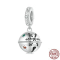 Christmas Bell Diy Pendant Parts S925 Sterling Silver Beads