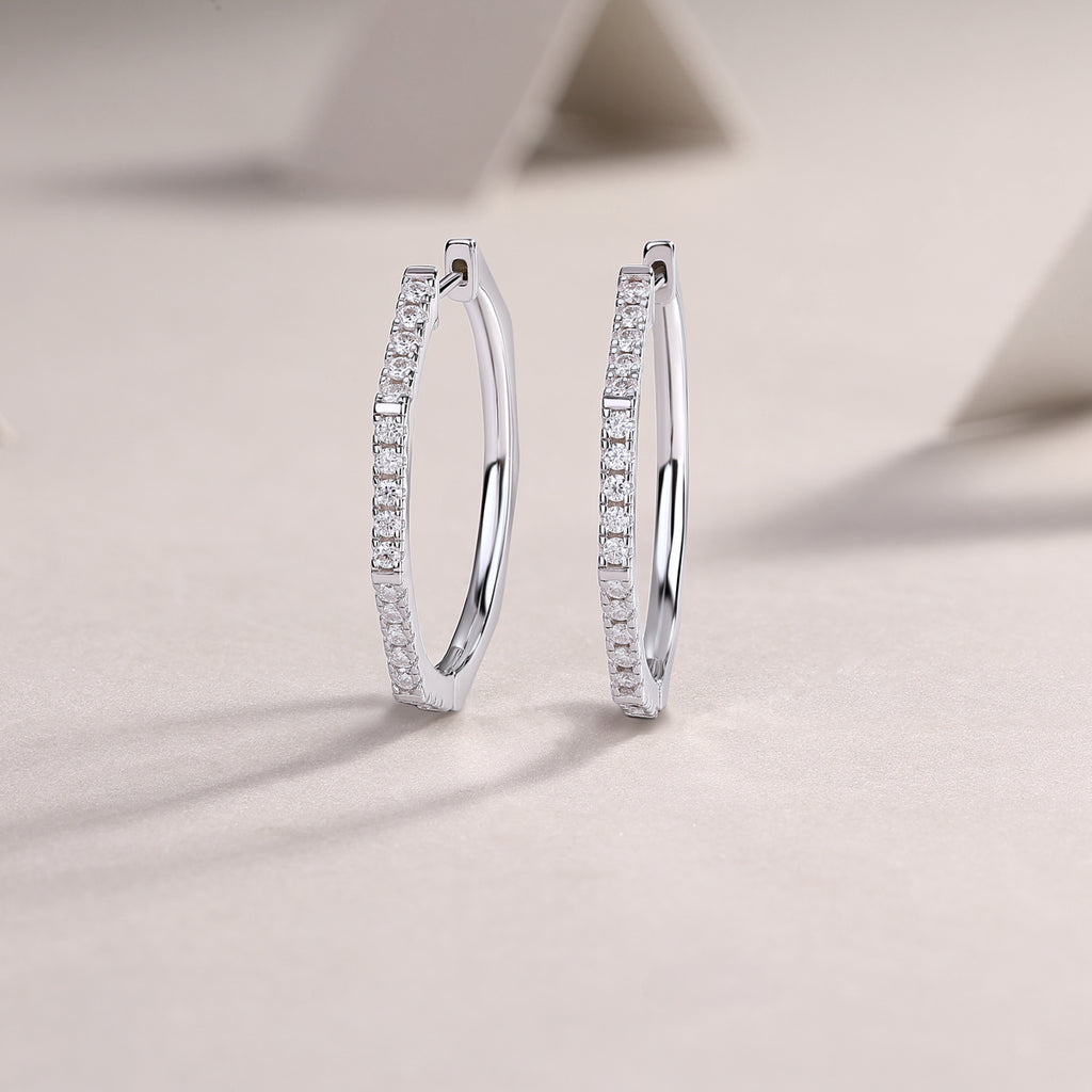 Moden Star Ring - Set With Top-quality Moissanite S925 Silver And Platinum-plated Stud Earrings, A Fashionable And Trendy Accessory That Can Be Tested With A Diamond Pen