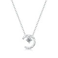 Womens Simple Moissanite Inlaid Pendant Necklace