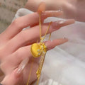 Diamond-studded Bowknot Lucky Bag Tassel Coin Necklace