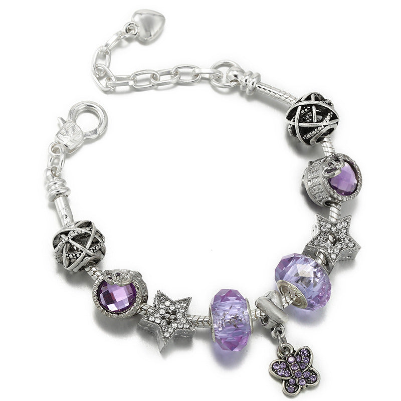 Classic Star And Moon Pendant Bracelet