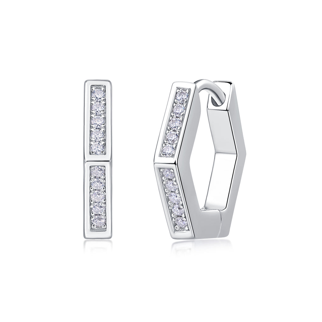 Mood - Earrings Set With Top-quality Moissanite S925 Silver And Platinum-plated Stud Earrings, A Fashionable And Trendy Accessory, Can Be Tested With A Diamond Pen